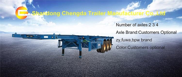 Hot Sale Container Transportation Tri-axle 40tons 40ft 20ft Container Skeleton Trailer Hot Sale Container Transportation Tri-axle 40tons 40ft 20ft Container Skeleton Trailer