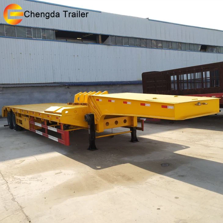 65 Ton Low Bed Trailer Height Lowboy Low Deck Gooseneck Lowbed Trailer For Sale