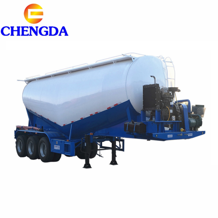 3 Axles 45M3 Bulk Cement Truck Powder Semi Trailer Bulk Cement Trailer