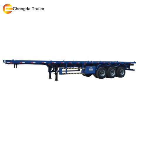 3 Axle 20ft 40ft Flatbed Trailer Container Chasiss For South America