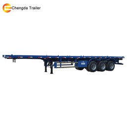 3 Axle 20ft 40ft Flatbed Trailer Container Chasiss For South America