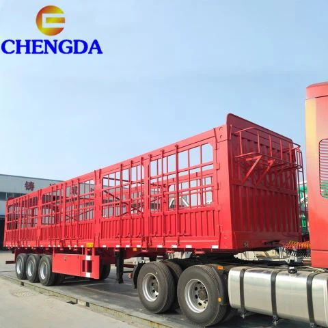 3 BPW Axles Fence Dropside Cargo Semi Trailer for Truck